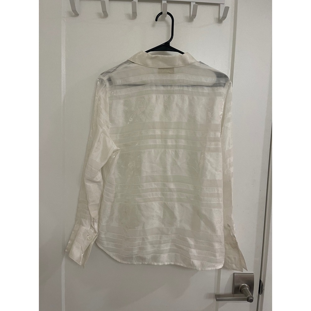Vintage Y2K Cache Button Up Blouse White Business Office Siren Citygirl Chic - Picture 6 of 6